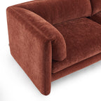 Nikki - Canapé 3 Places - Velours Texturé - Terracotta