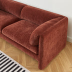 Nikki - Canapé 3 Places - Velours Texturé - Terracotta