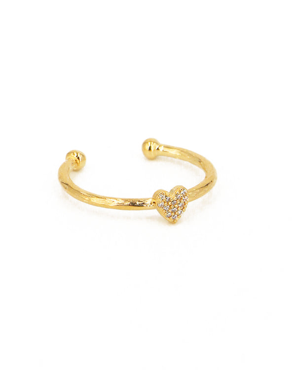 Lily Heart Ring - Gold