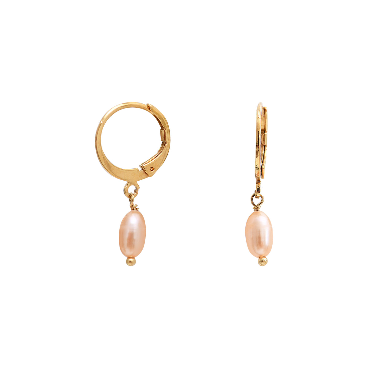 Mini-creolen Clea Roze Parels - Goud & Roze