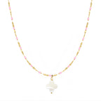 Alena Necklace - Gold & Pink