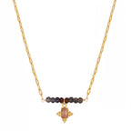 Collar De Piedra Luna Rosa Tiana - Piedra Luna Dorada Y Rosa