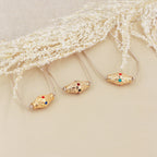 Bracelet Lien Nude Kamala - Or & Marine & Rouge