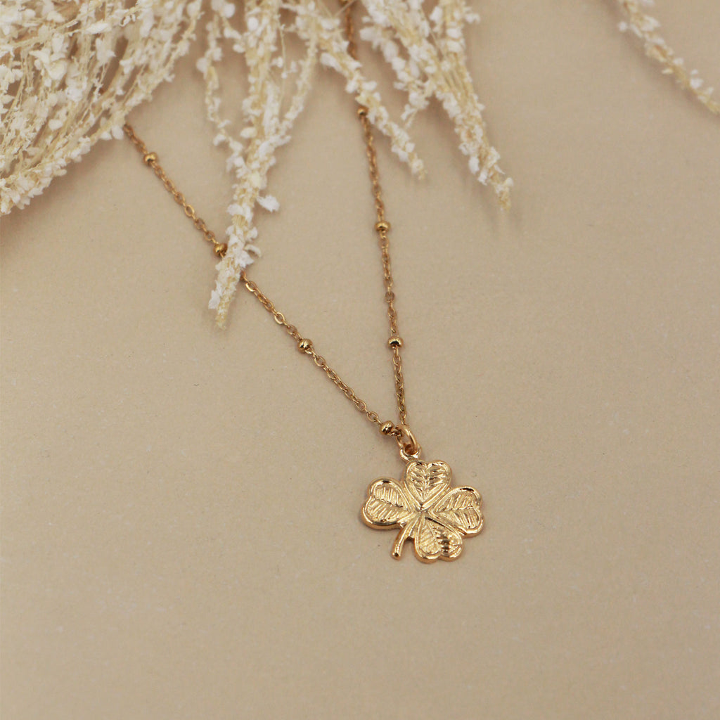 Collier Trèfle Billes - Or
