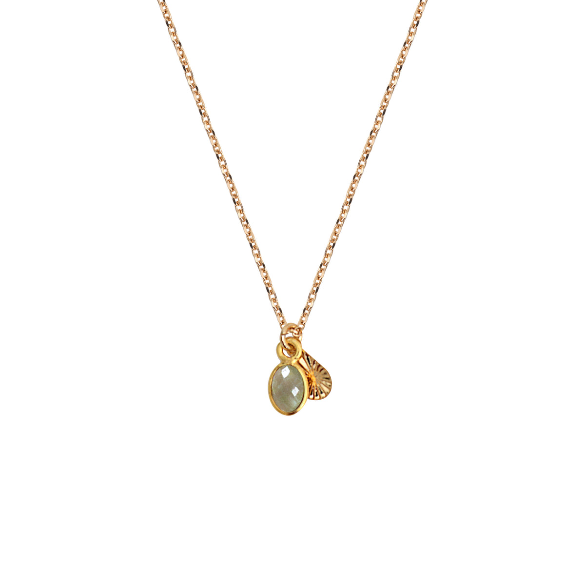 Ketting Gaïa - Goud & Aqua Chalcedoon