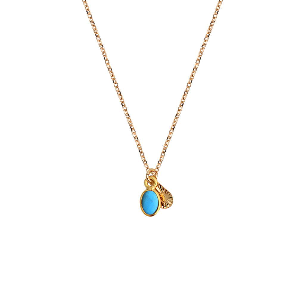 Ketting Gaïa - Goud & Turkoois