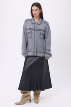 Veste Oversize Nina - Gris Fonce Noir - Femme