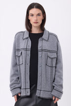 Veste Oversize Nina - Gris Fonce Noir - Femme