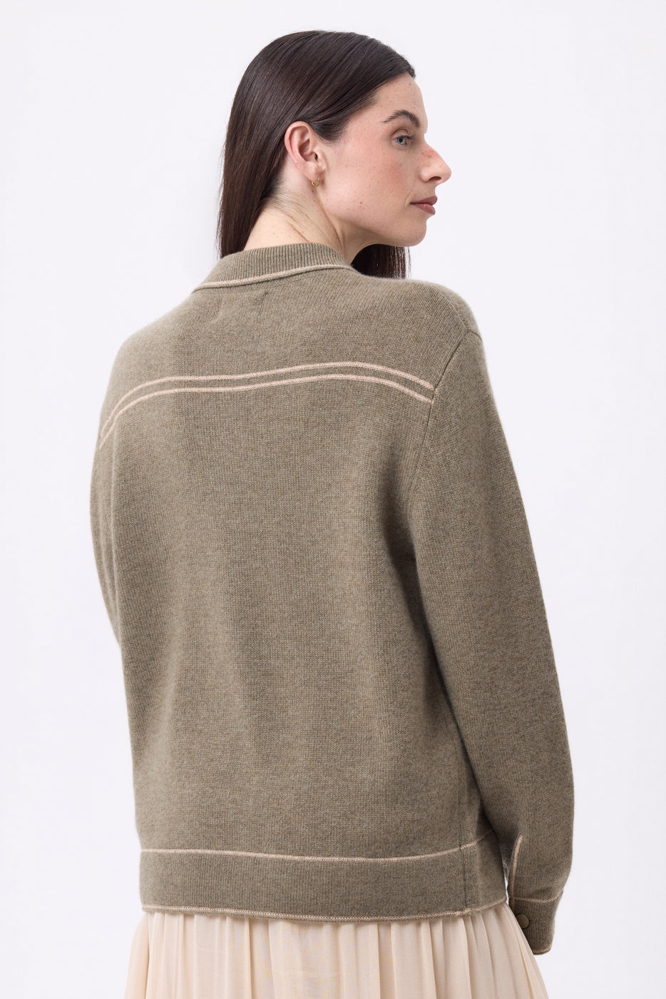 Veste Oversize Nina - Khaki Chine Beige Creme - Femme