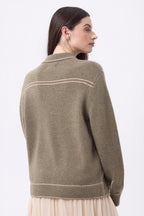 Veste Oversize Nina - Khaki Chine Beige Creme - Femme