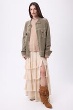 Veste Oversize Nina - Khaki Chine Beige Creme - Femme