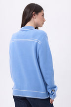 Veste Oversize Nina - Bleu Clair Blanc - Femme