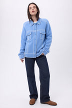 Veste Oversize Nina - Bleu Clair Blanc - Femme