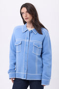 Veste Oversize Nina - Bleu Clair Blanc - Femme