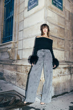 Jeans Lara - Strass Gris