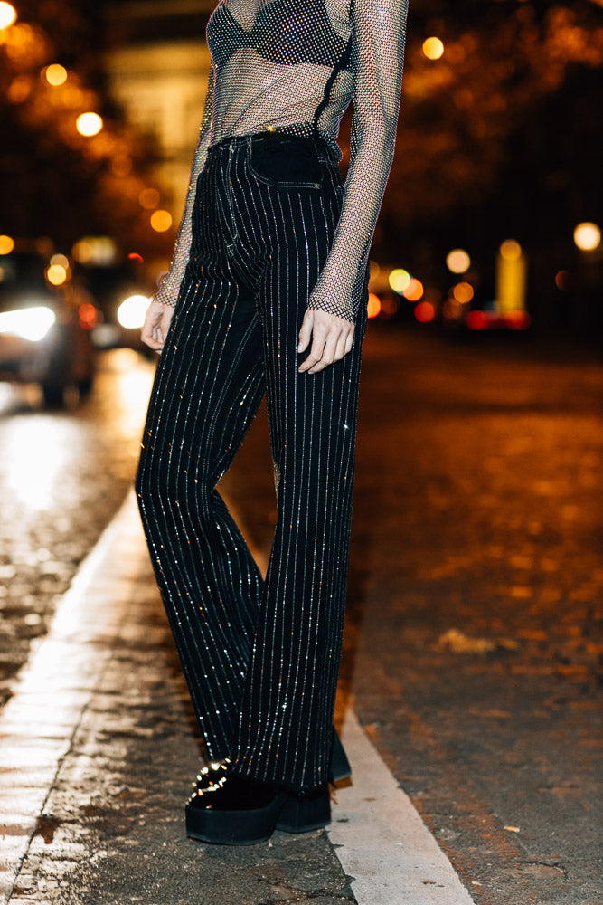 Vaqueros Scarlett - Strass Negro