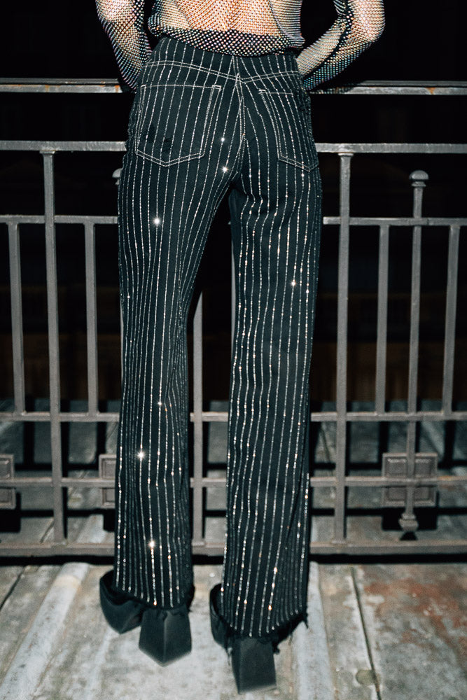Vaqueros Scarlett - Strass Negro