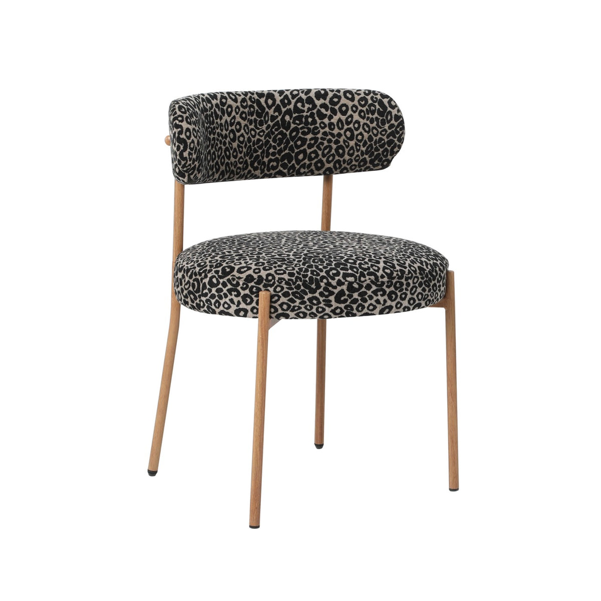 Noa – 2er-Set Stühle – Stoff mit schwarzem Leopardenprint