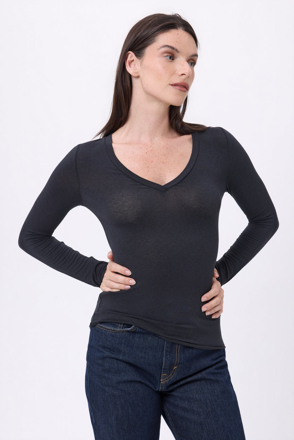 T-Shirt Col V Noah - Noir - Femme