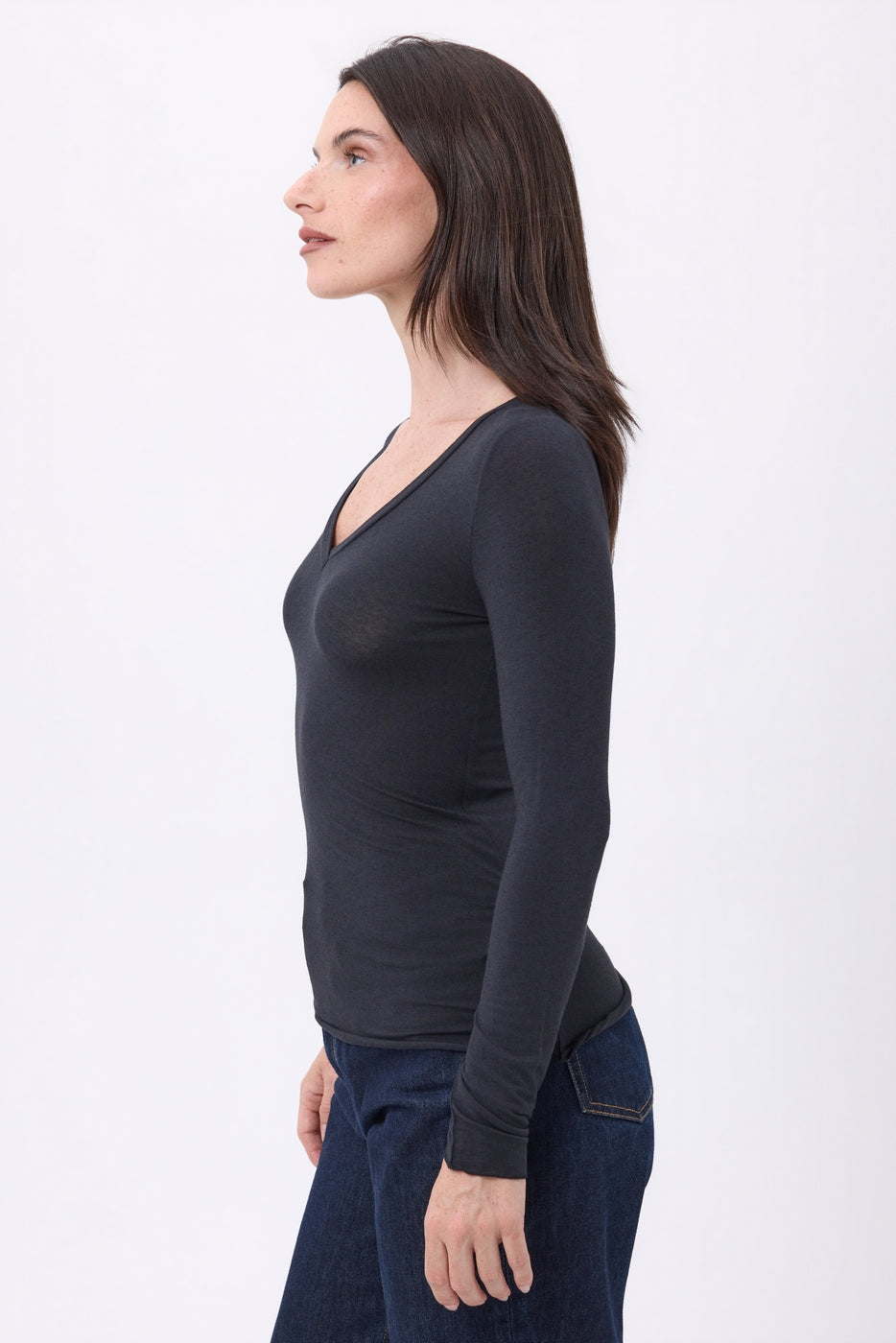 T-Shirt Col V Noah - Noir - Femme