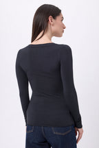T-Shirt Col V Noah - Noir - Femme