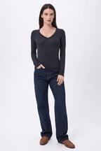 T-Shirt Col V Noah - Noir - Femme
