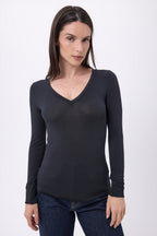 T-Shirt Col V Noah - Noir - Femme