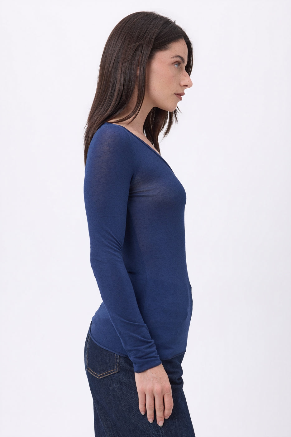 T-Shirt Col V Noah - Bleu Marine - Femme