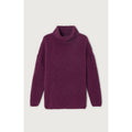 Pull Boule Col Roule Col Bateau - Prune - Femme