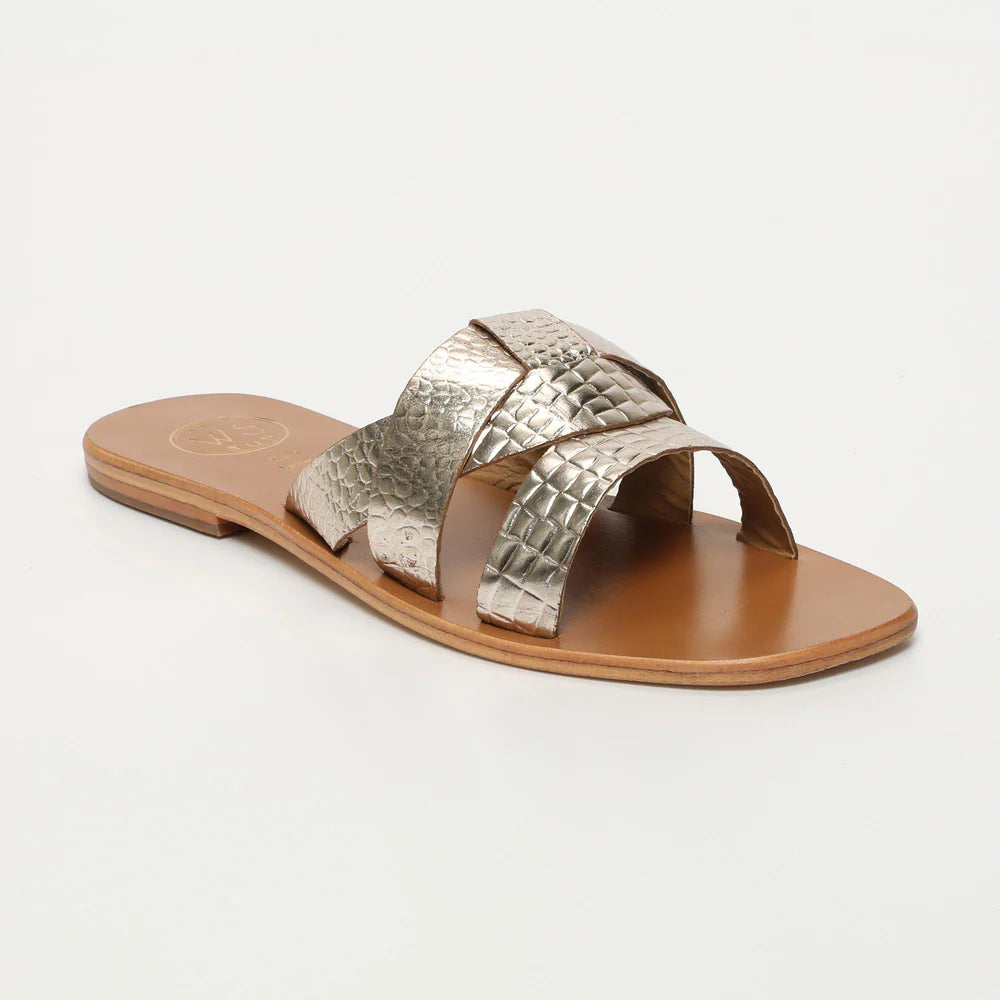 Mules Noham - Light Gold Croco
