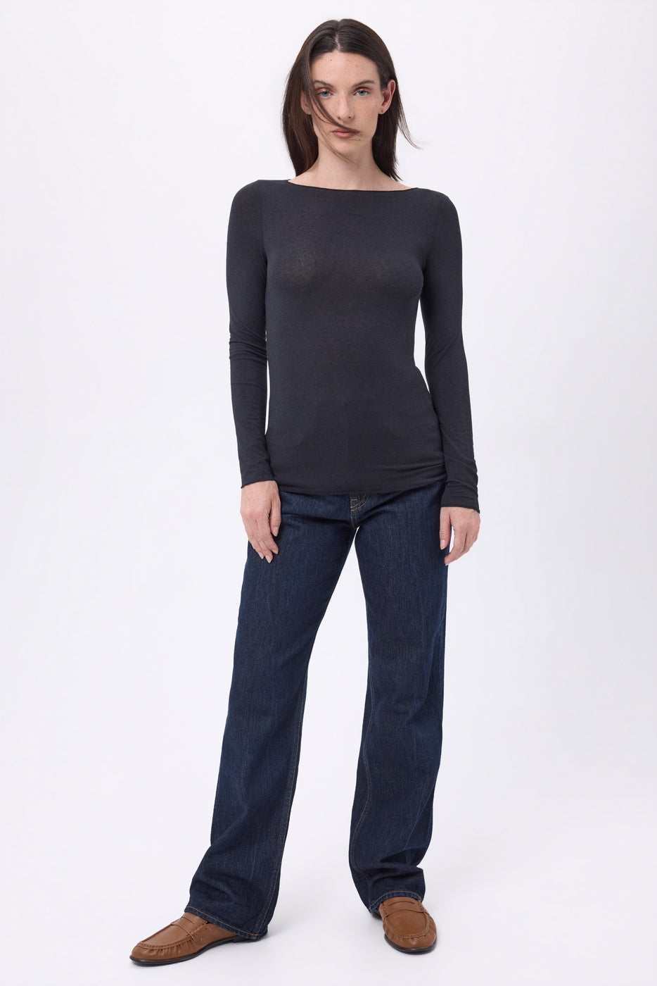 Camiseta de cuello redondo Nolan - Negro - Mujer