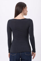 Camiseta de cuello redondo Nolan - Negro - Mujer