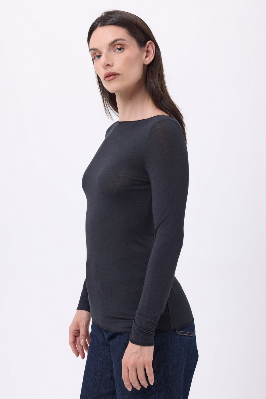 Camiseta de cuello redondo Nolan - Negro - Mujer
