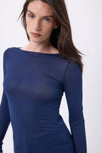 Camiseta de cuello redondo Nolan - Azul marino - Mujer