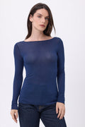 Camiseta de cuello redondo Nolan - Azul marino - Mujer