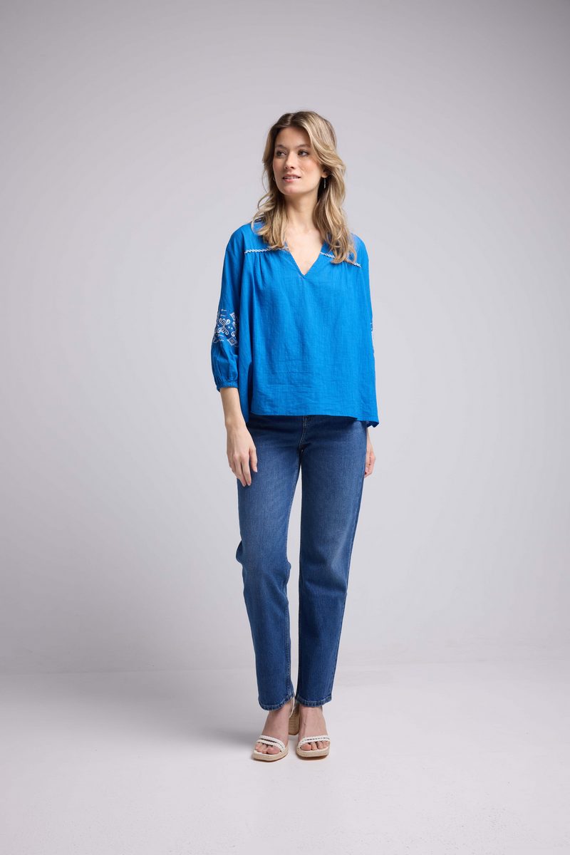 Blouse Manches Longues - Bleu