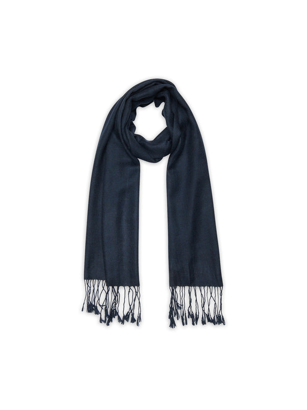 Echarpe Tissé Canela 170 X 35 Cm - Navy - 100% Cachemire - Mixte