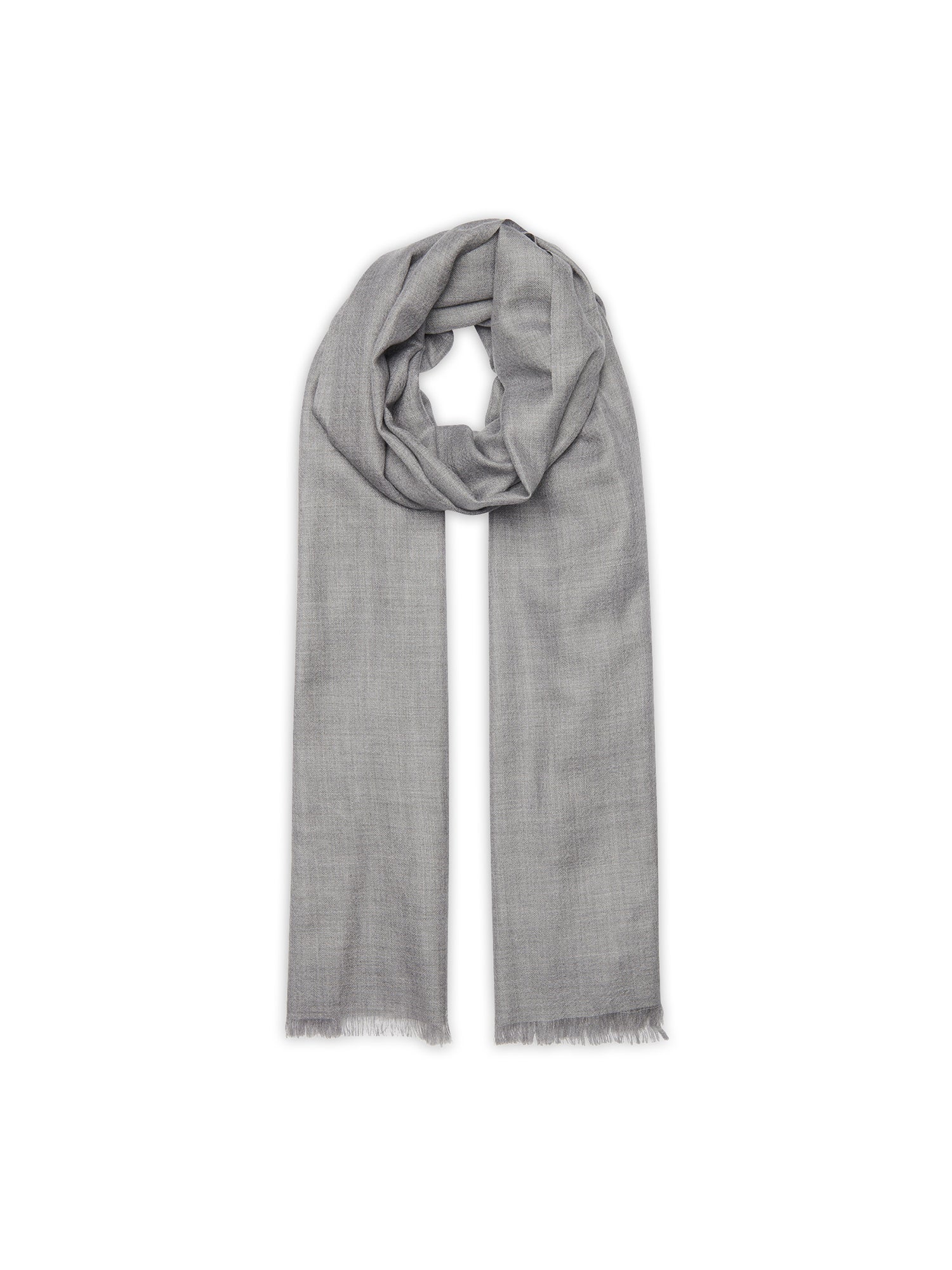 Estola tejida cacupe 210 x 75 cm - Gris - 100% cachemir - Mixto