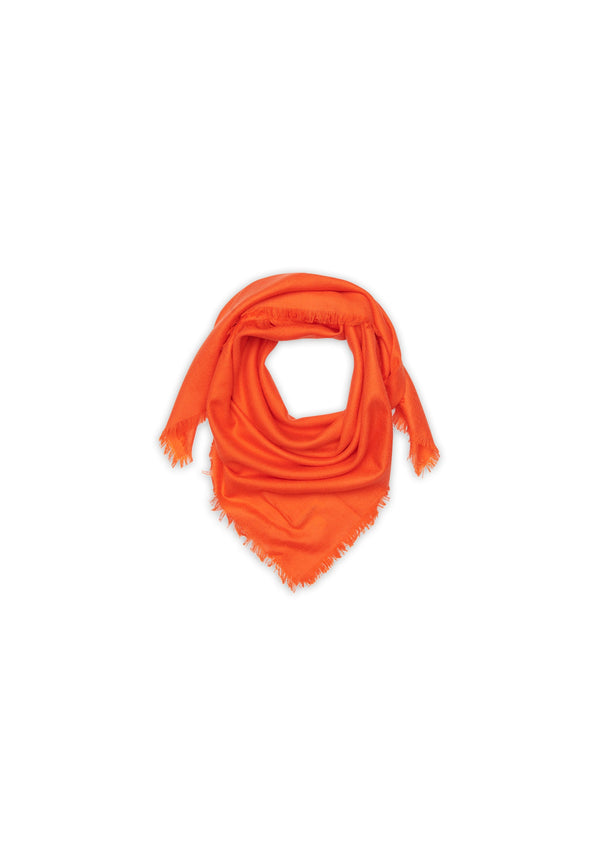 Alquezar Bandana 90 x 90 - 100% Cashmere Voile - Orange - Unisex