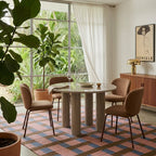 Nori - Table De Séjour Ronde - Laqué - Beige