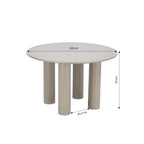 Nori - Table De Séjour Ronde - Laqué - Beige