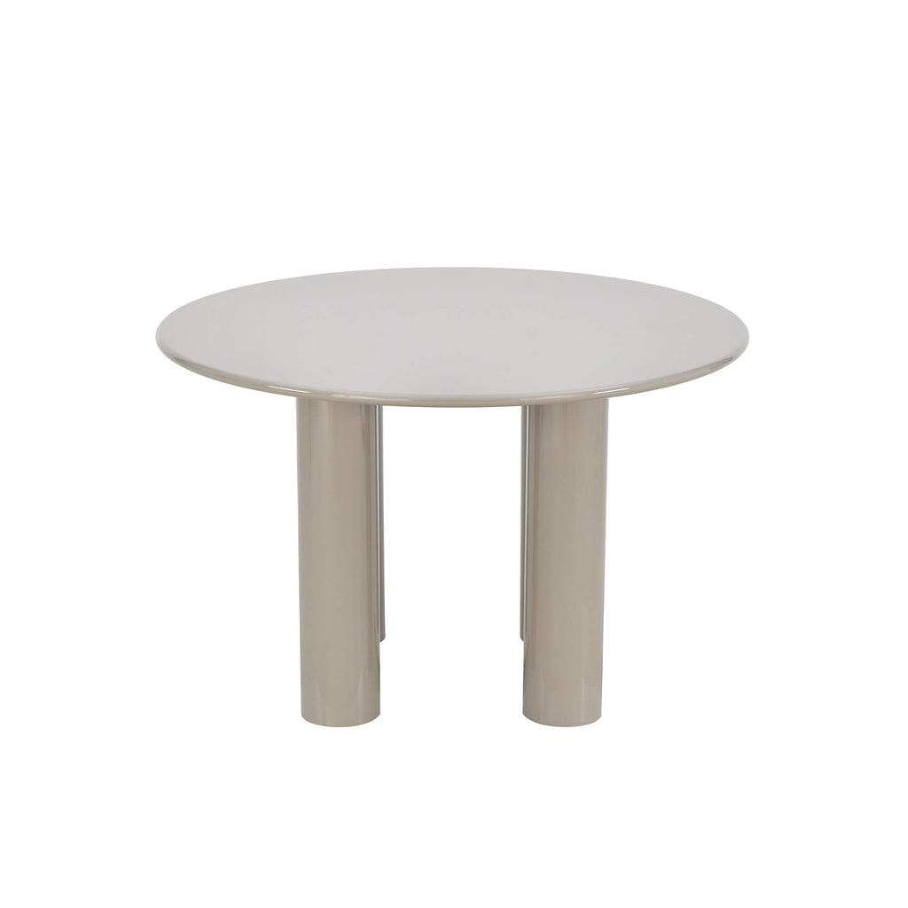 Nori - Table De Séjour Ronde - Laqué - Beige