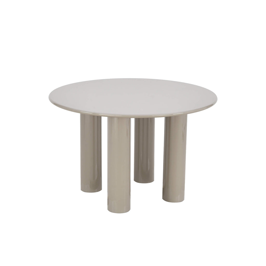 Nori - Table De Séjour Ronde - Laqué - Beige