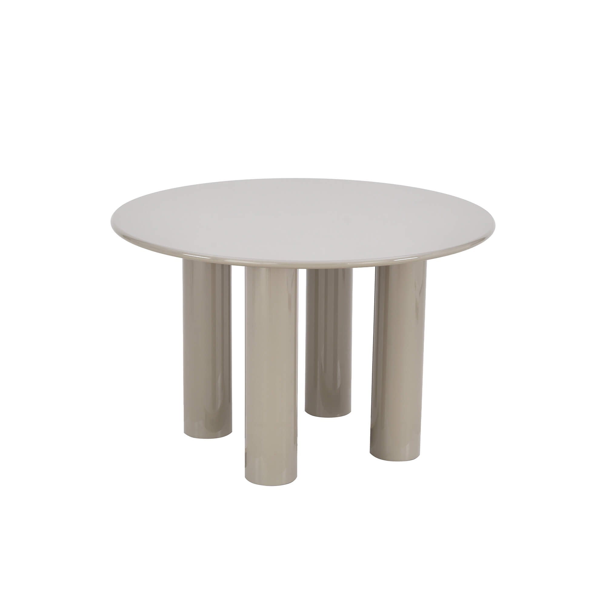 Nori - Table De Séjour Ronde - Laqué - Beige