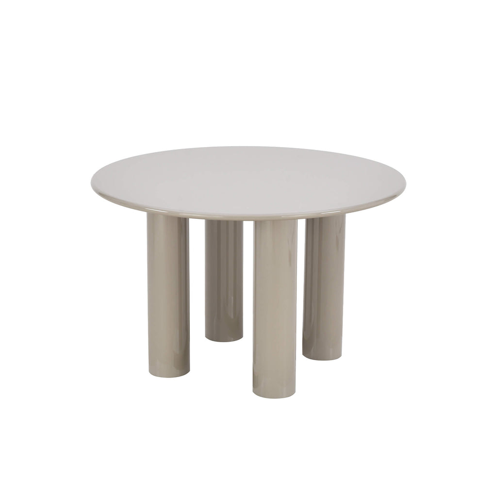 Nori - Table De Séjour Ronde - Laqué - Beige