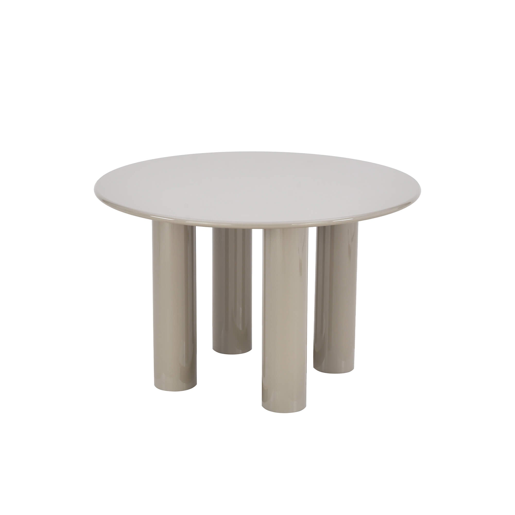 Nori - Table De Séjour Ronde - Laqué - Beige