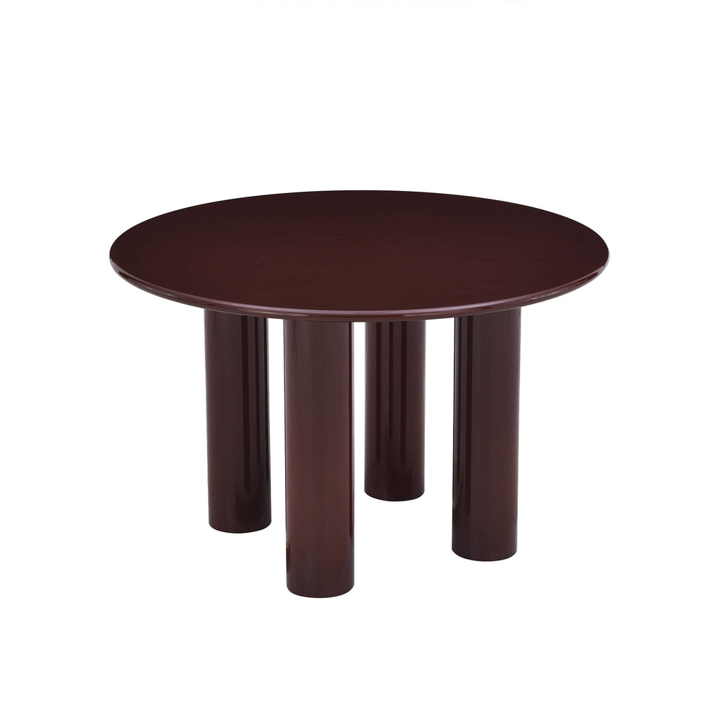 Nori - Round Dining Table - Lacquered - Brown