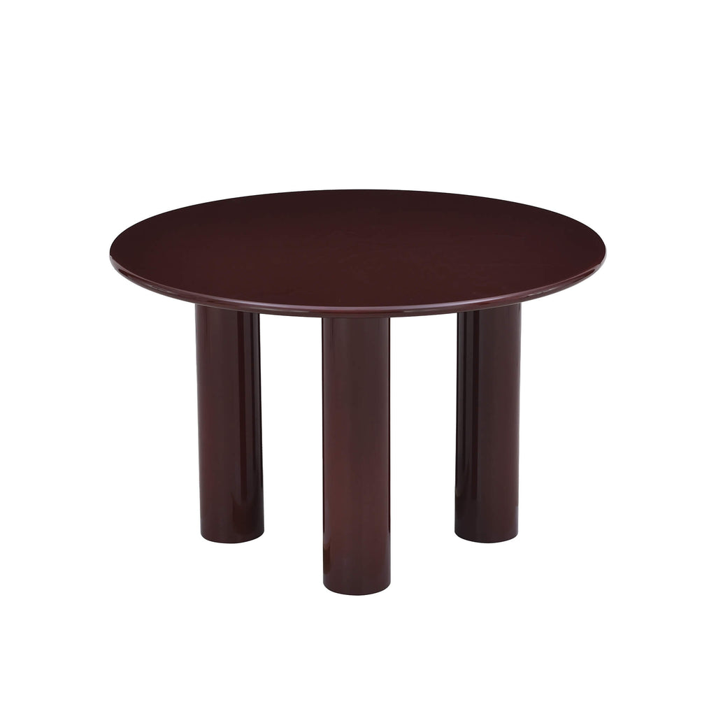 Nori - Round Dining Table - Lacquered - Brown
