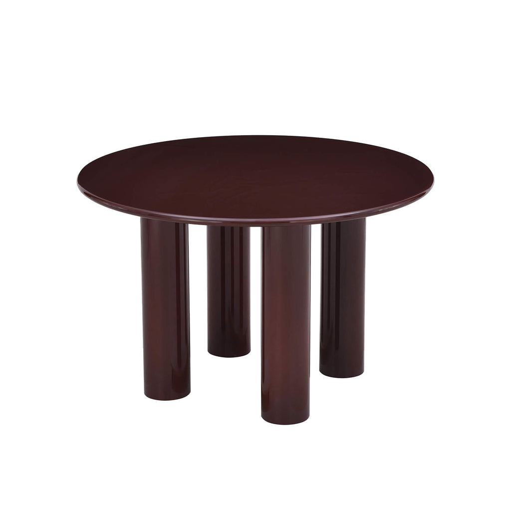 Nori - Round Dining Table - Lacquered - Brown