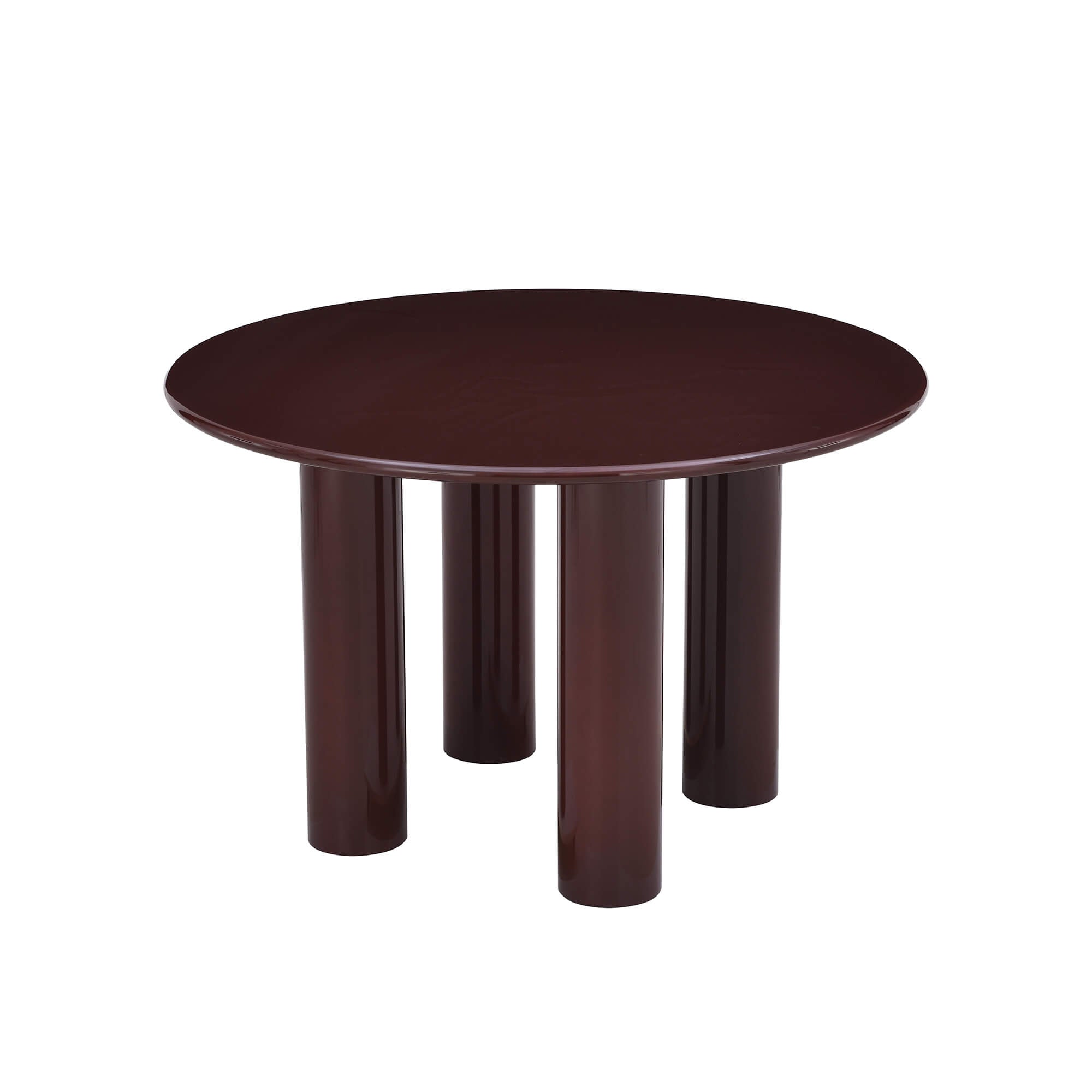 Nori - Round Dining Table - Lacquered - Brown